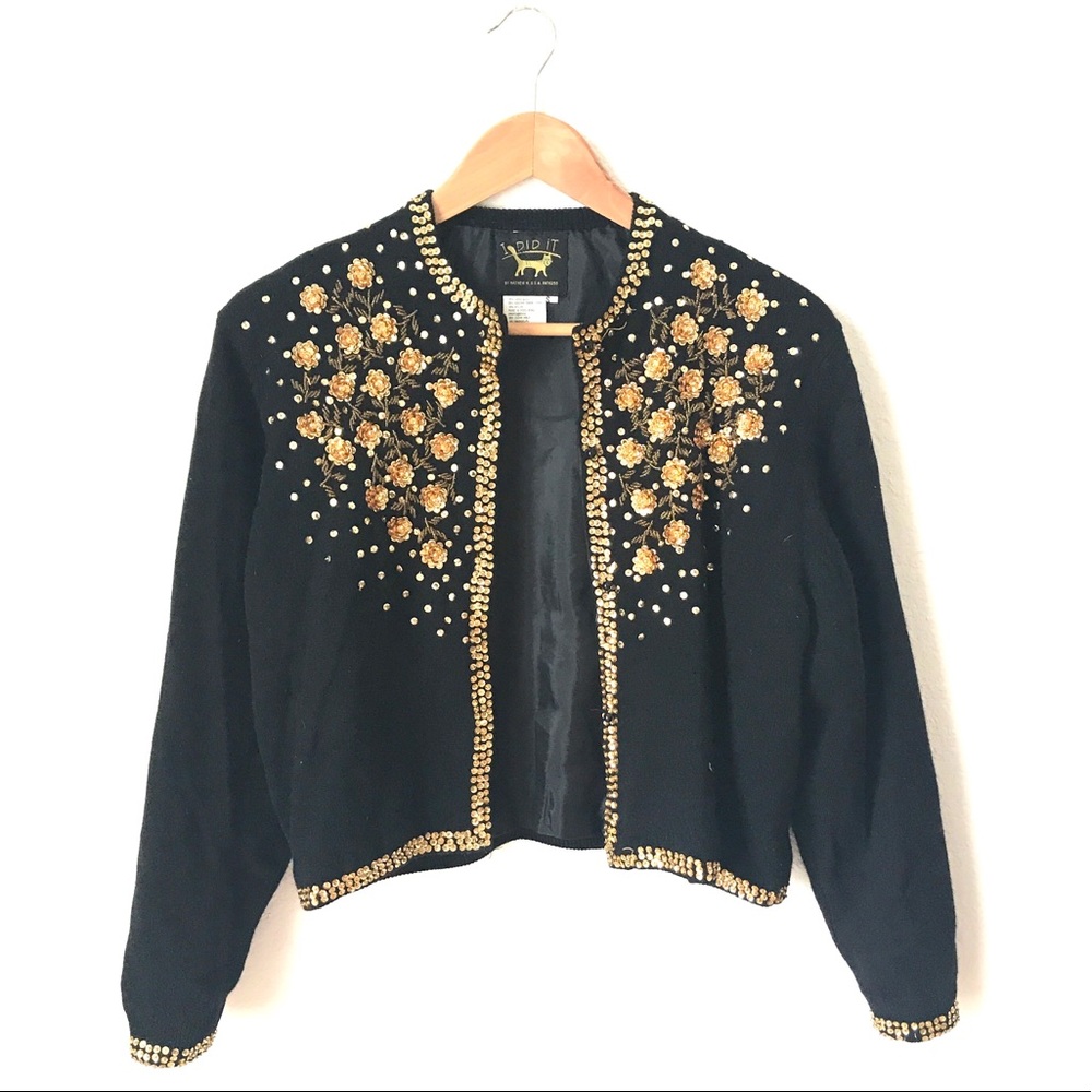VTG Gold sequin cardigan - I Did It by Matthew H